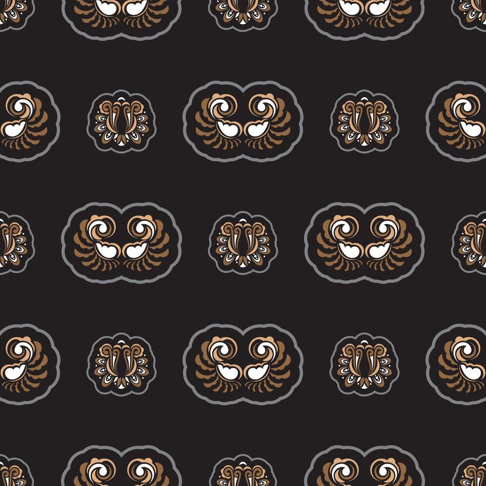 Seamless dark pattern with monograms in the Baroque style. Good for