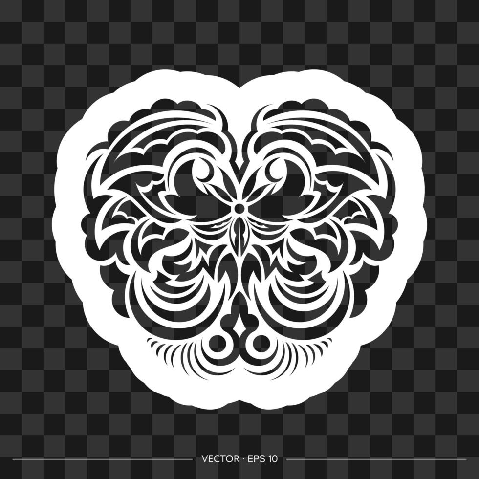 A black and white heart with an ornamental pattern vector