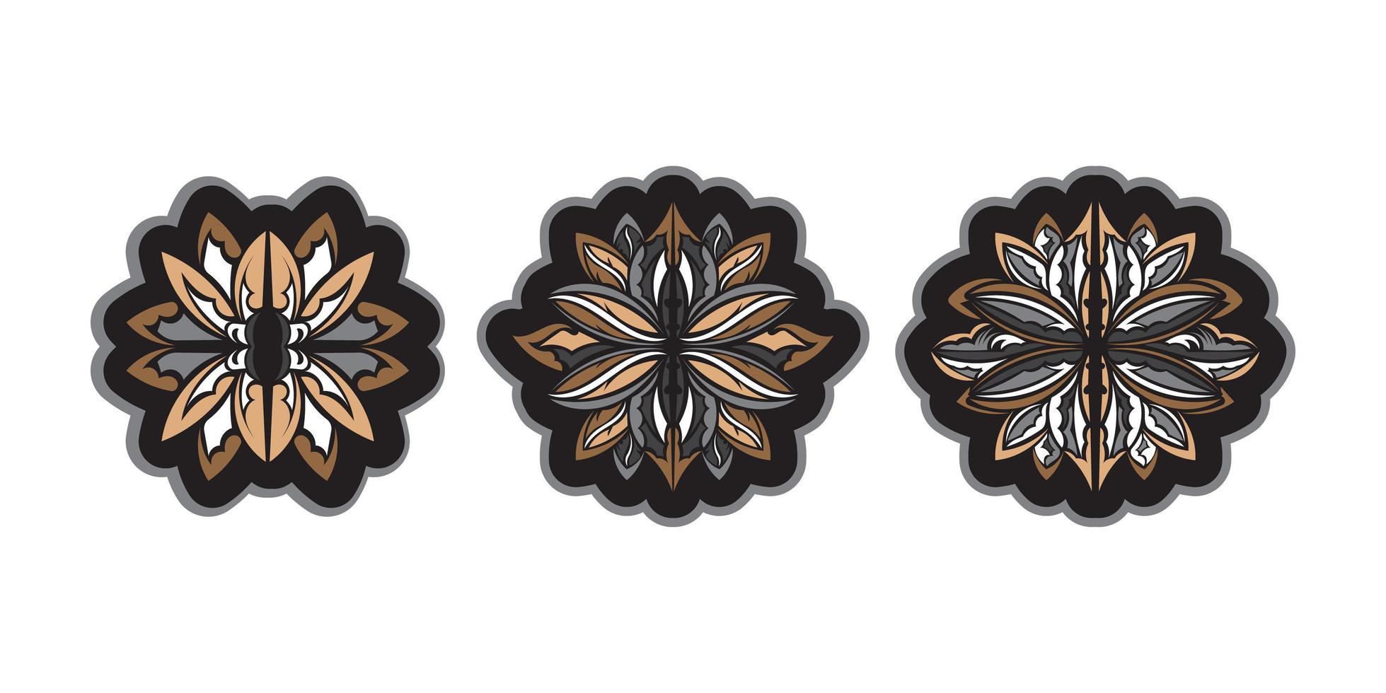 conjunto de patrón de loto en estilo simple. símbolo de yoga. impresión a color aislado. ilustración vectorial vector