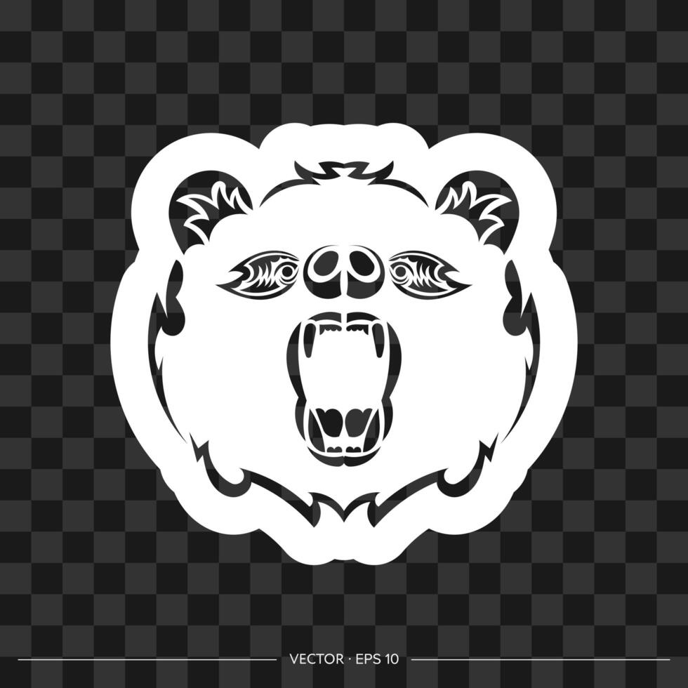 Print Face bear patterns. Good for T-shirts. Isolated. illustration. vector
