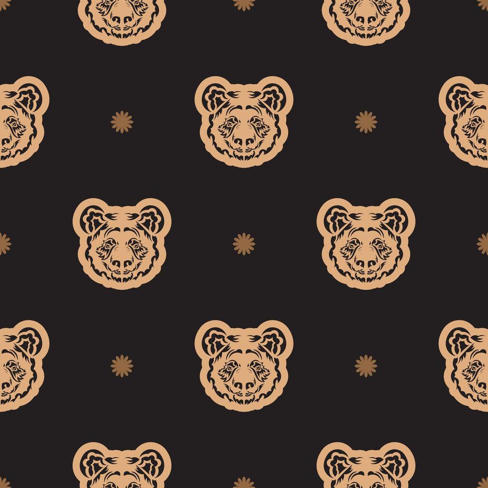 Seamless pattern with a Panda face. Good covers, fabrics, postcards and printing. Vector illustration.