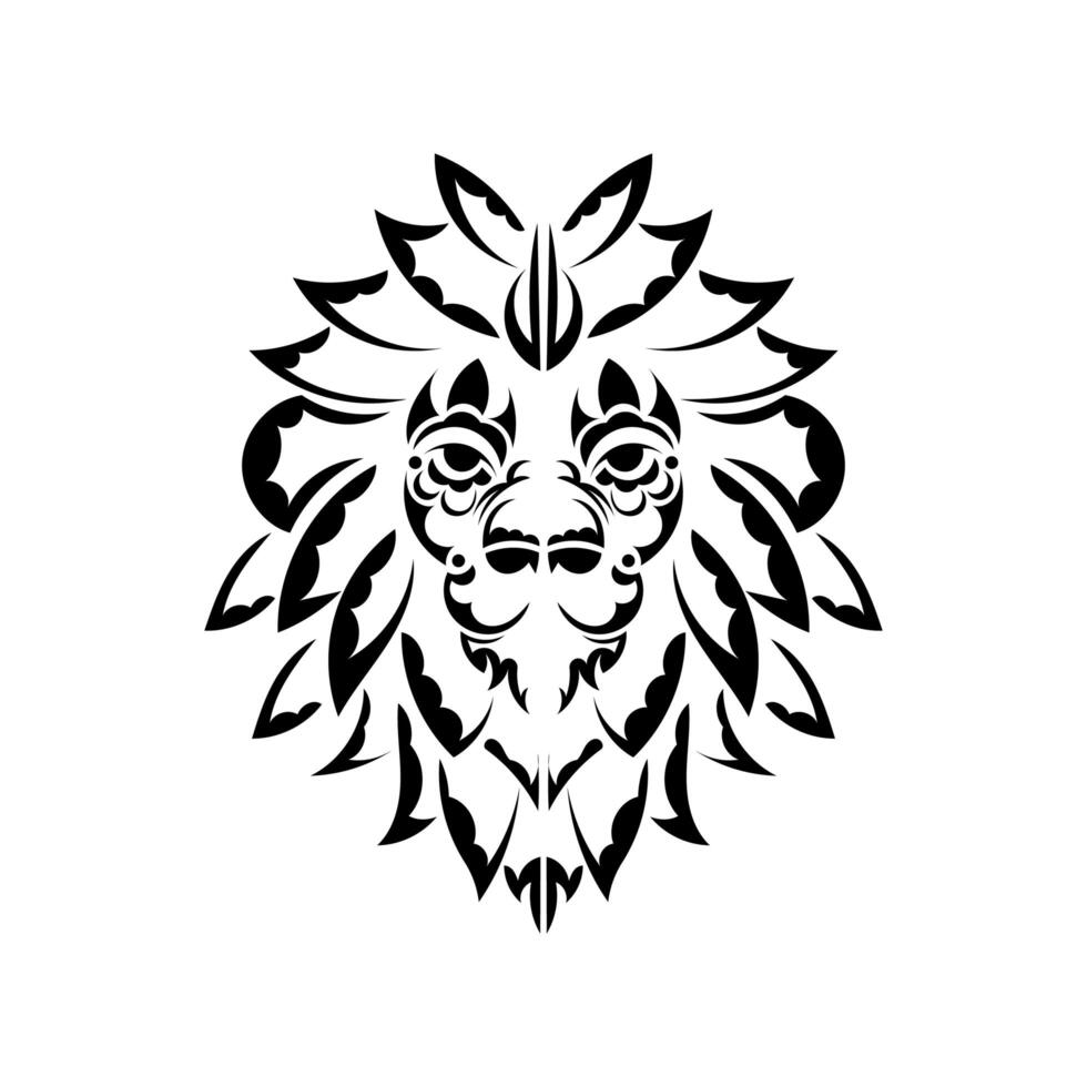 Polynesian style lion face. Vector