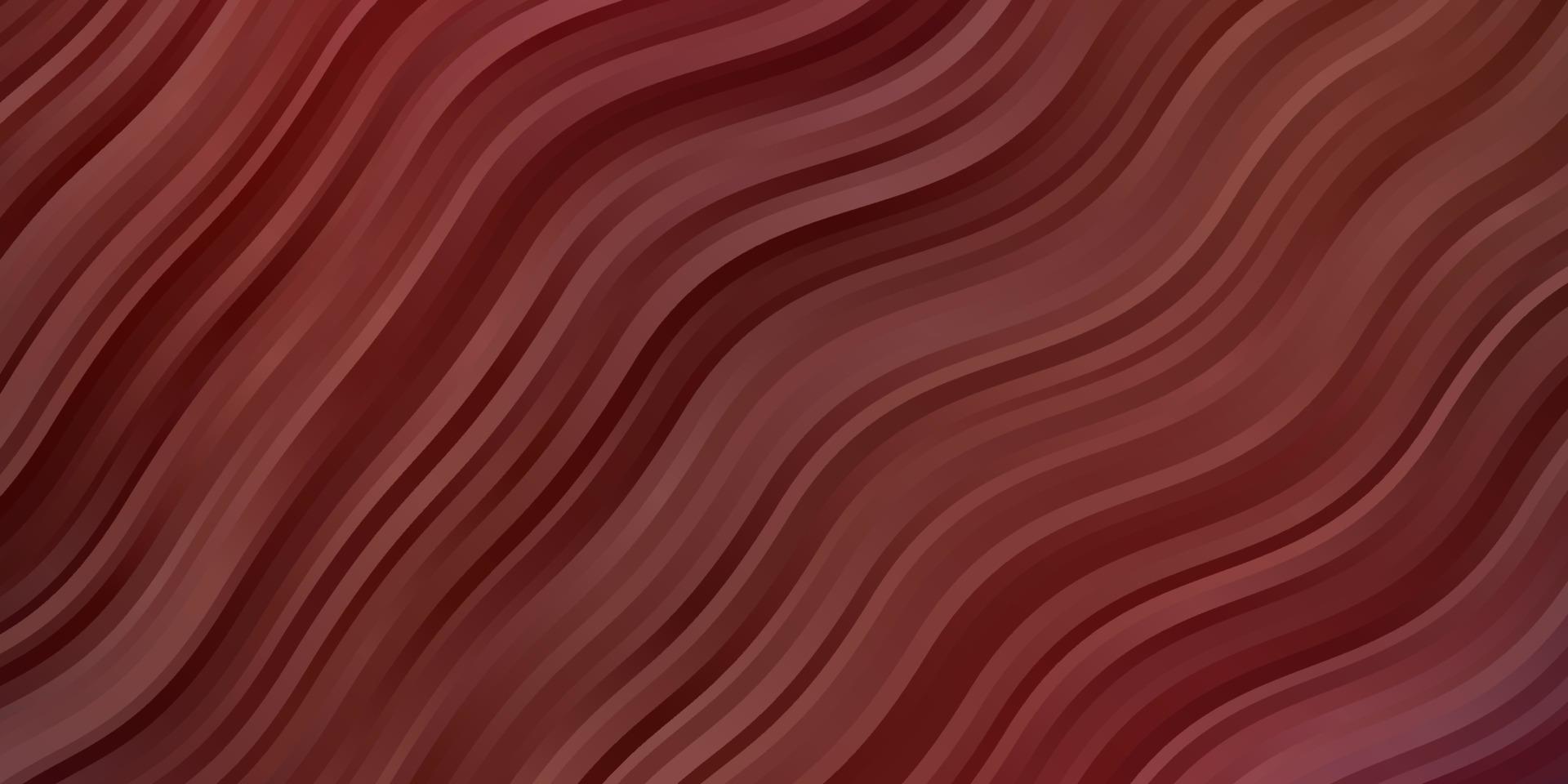 patrón de vector rojo oscuro con líneas curvas.