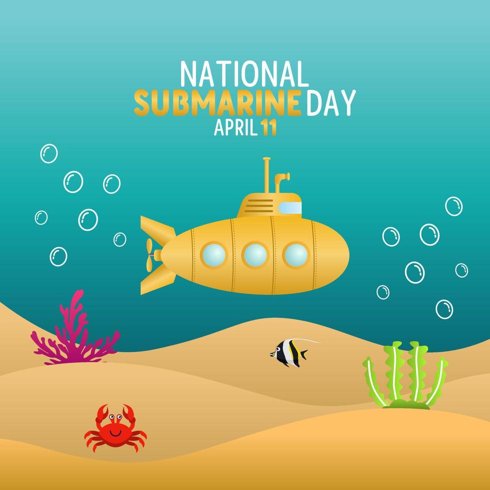 vector graphic of national submarine day good for national submarine