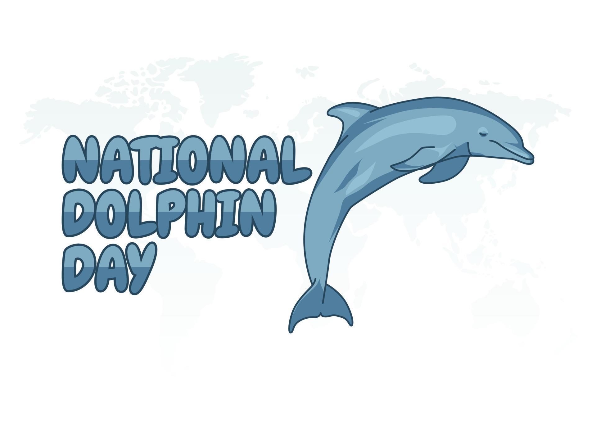 vector graphic of national dolphin day good for national dolphin day