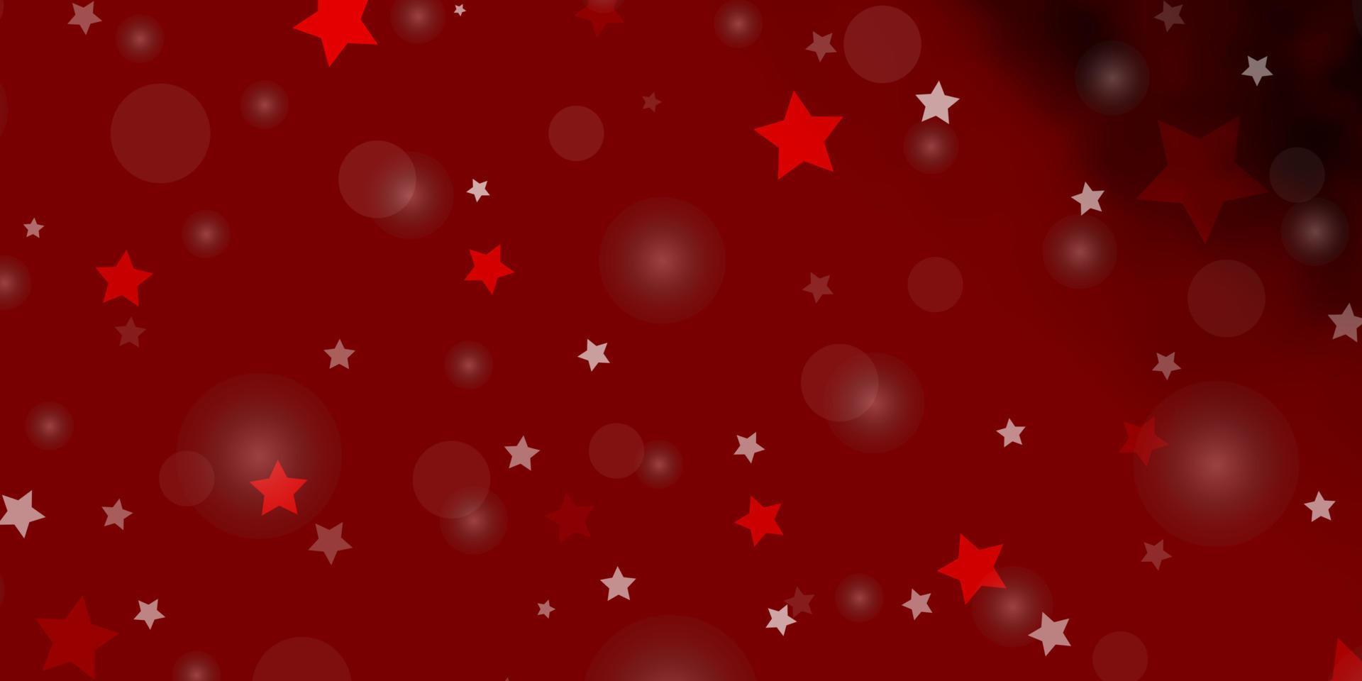 diseño de vector rojo claro con círculos, estrellas.