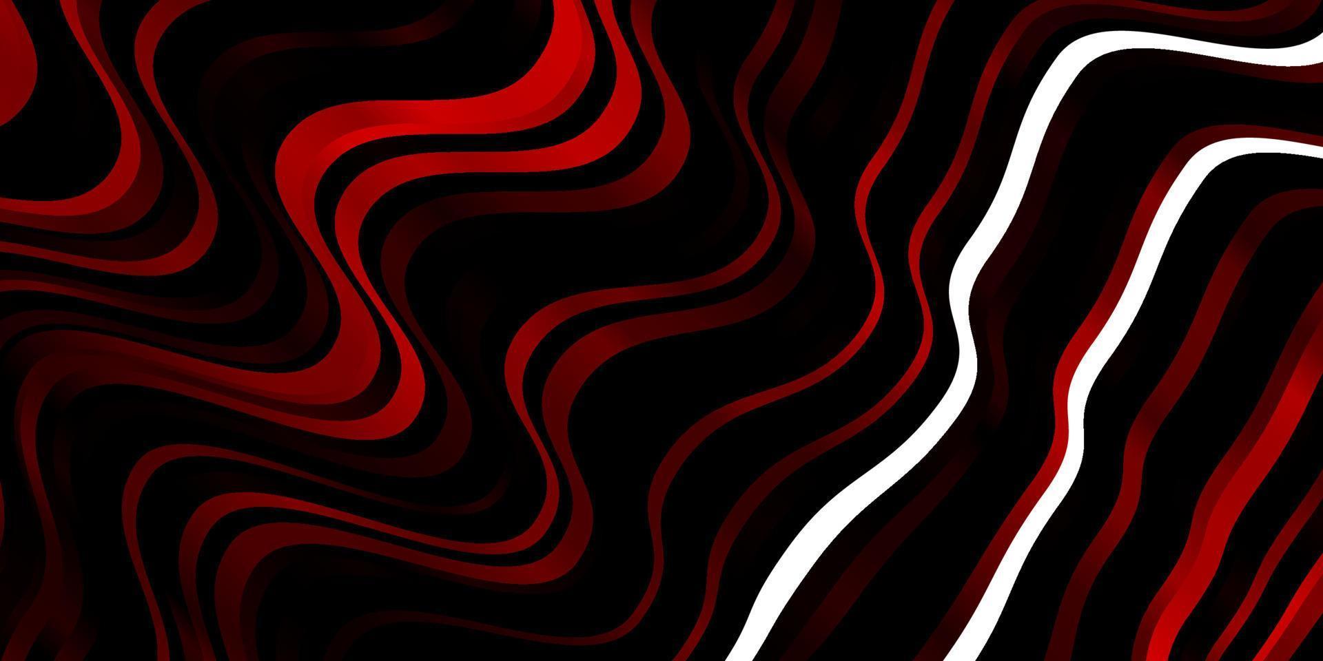 Dark Red vector pattern with curved lines.