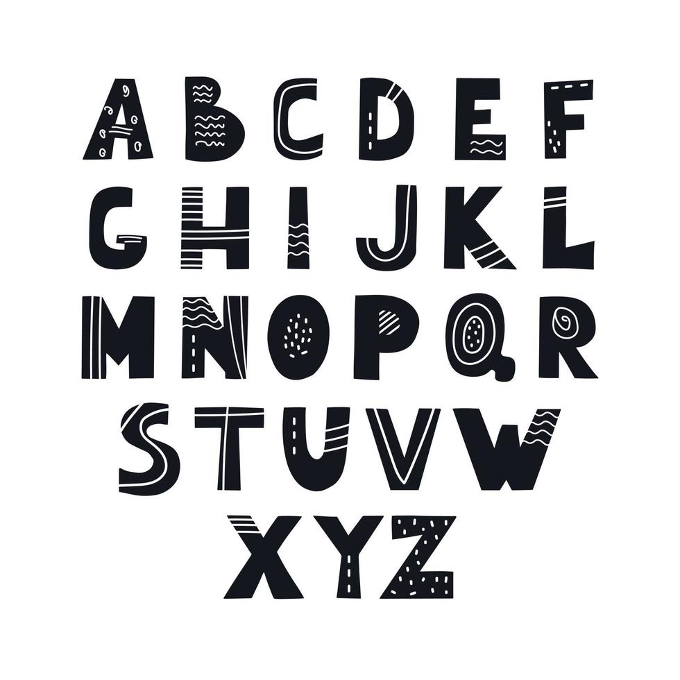 Childish Font In Scandinavian Style Decorative Letters For Kids