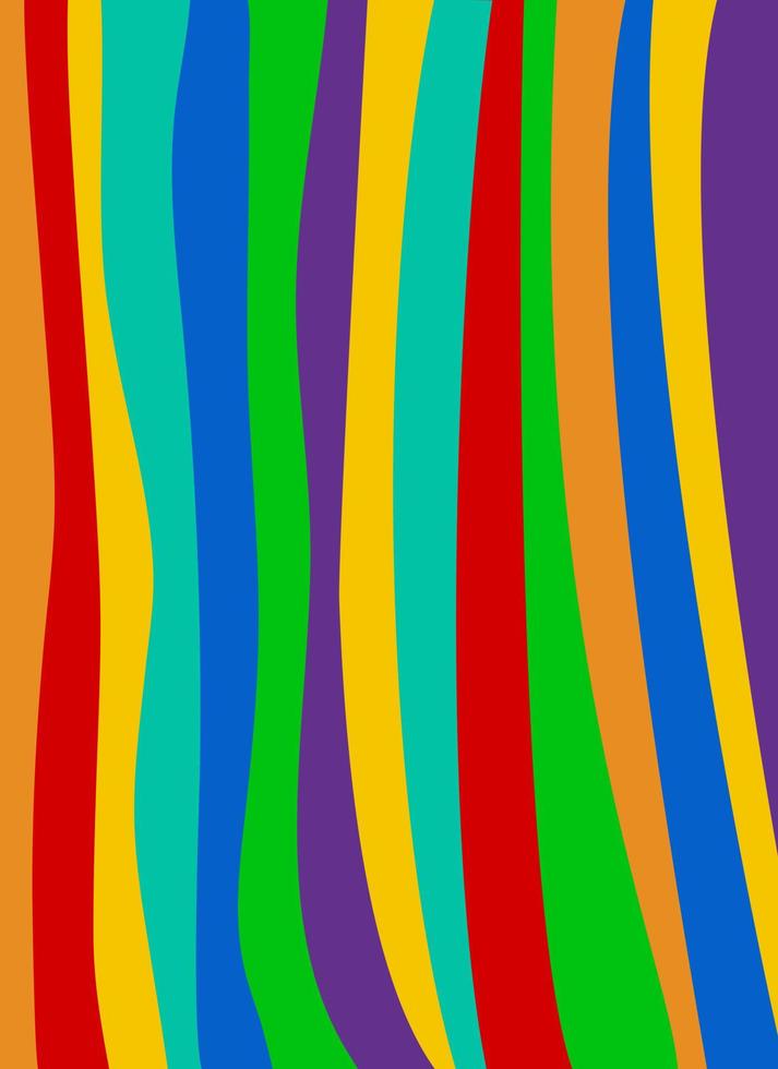 Abstract striped background of curved lines in bright colors vector