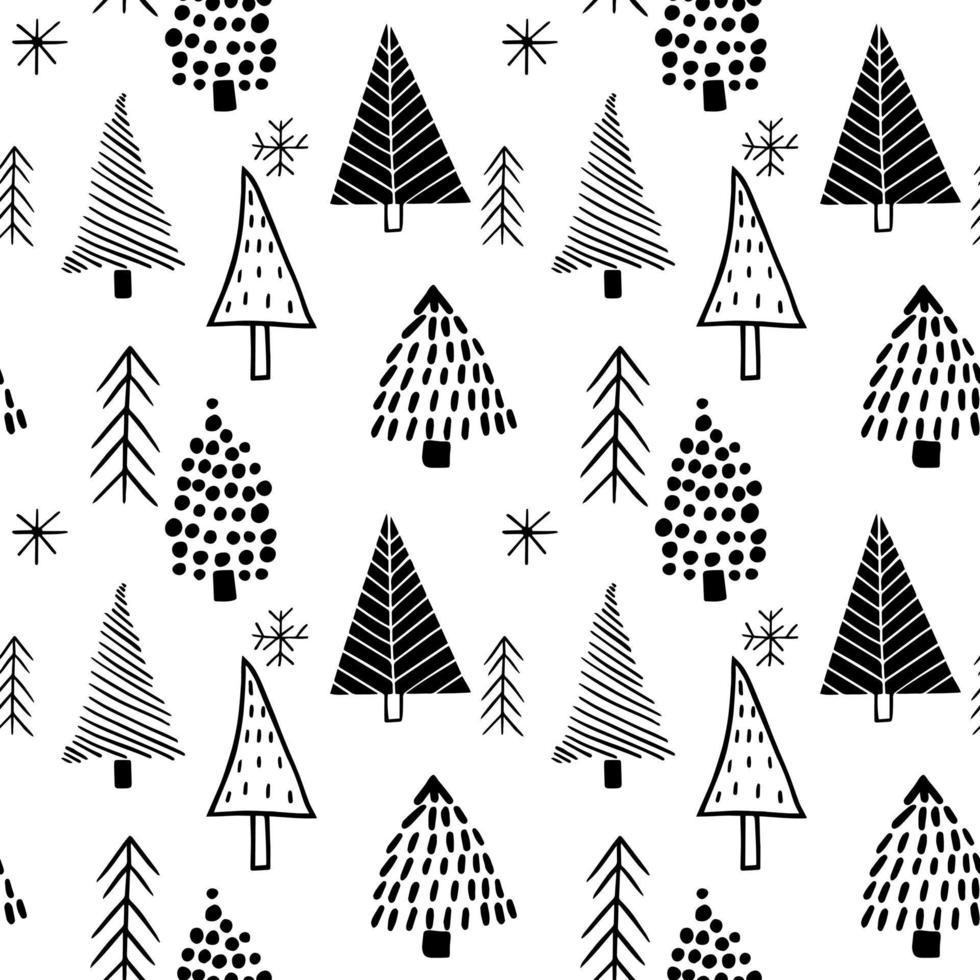 Seamless scandinavian style patterns from hand drawn stylized Christmas ...