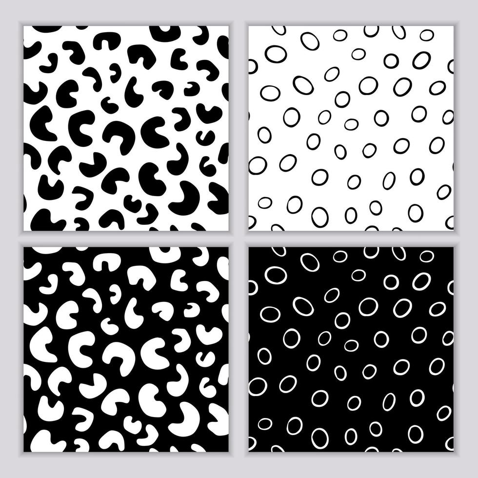 Set of seamless abstract patterns of simple abstract figures and ...