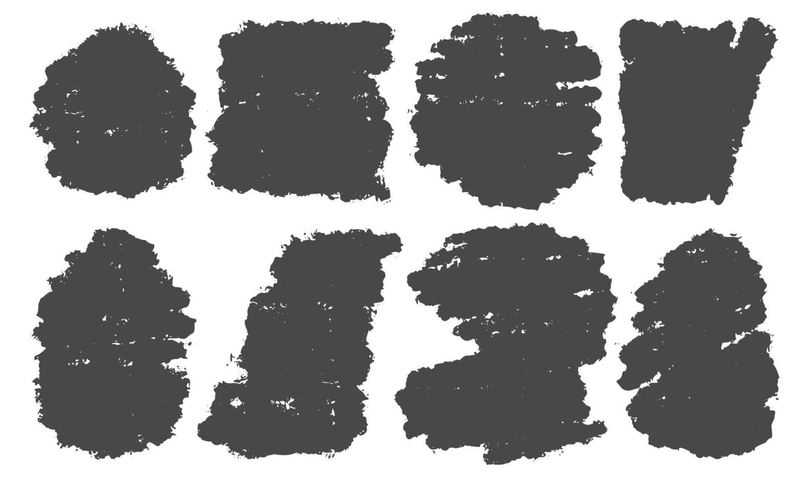 Set of abstract brush strokes of black paint or ink made by hand. Grunge style vector backgrounds.