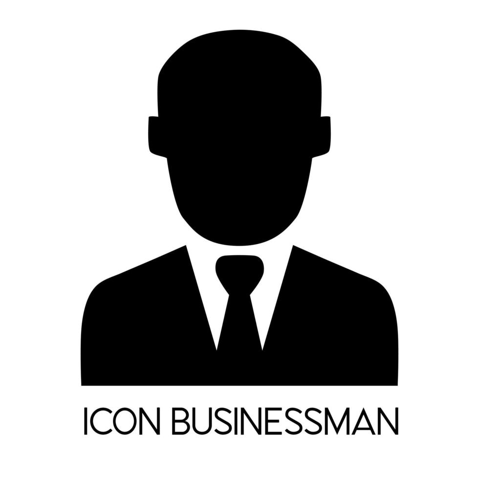 Business icon of a man in a business suit with a tie. Vector design simple sign for website and mobile app