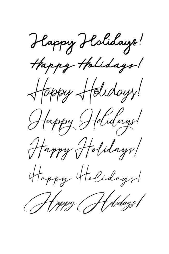 Handwritten greeting inscription Happy Holidays. Vector lettering