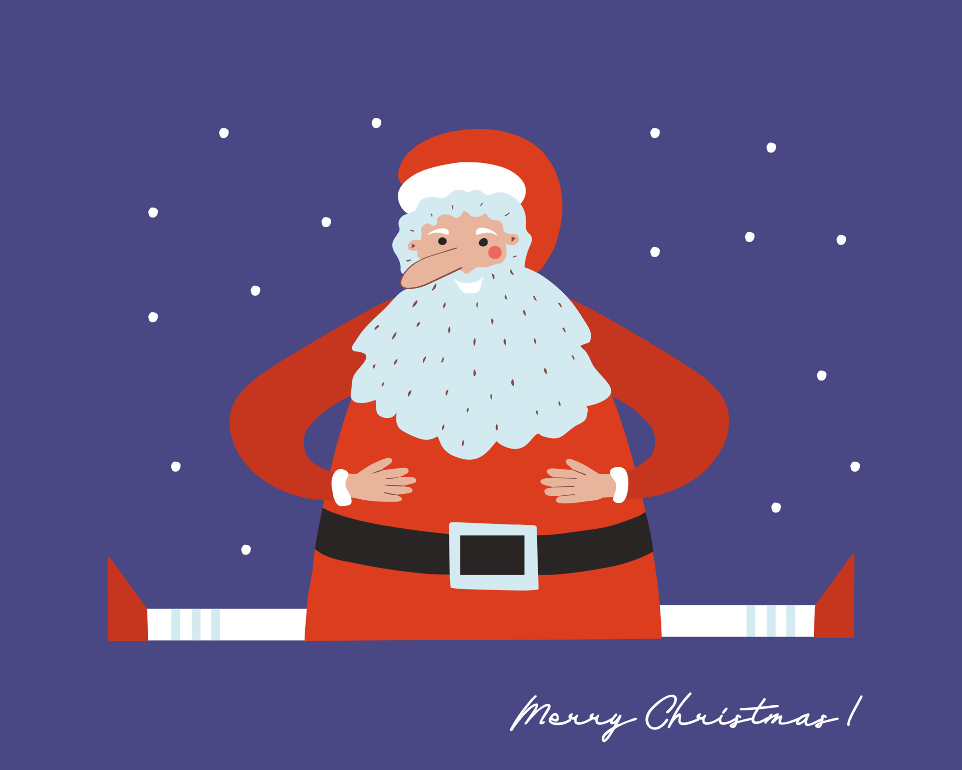 Merry Christmas and Happy New Year. Funny character Santa Claus. Vector  greeting card 6765322 Vector Art at Vecteezy