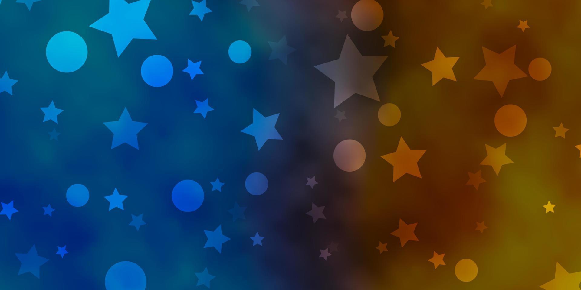 Light Blue, Yellow vector template with circles, stars.