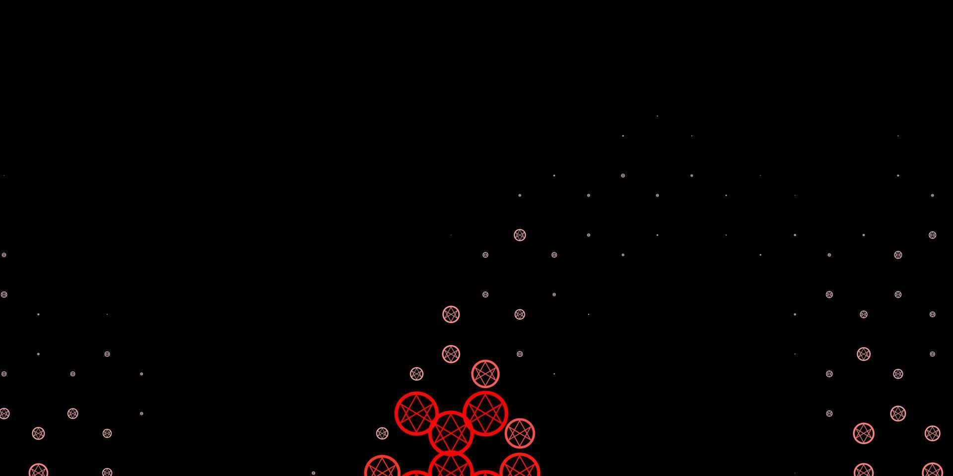 Dark Red vector pattern with magic elements.