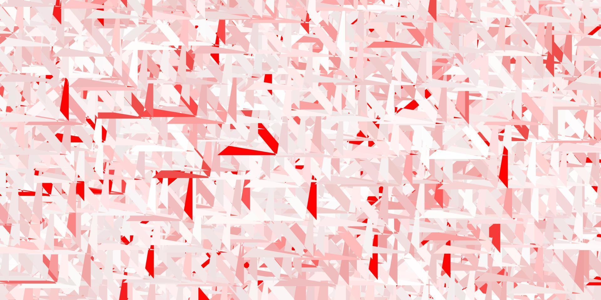 plantilla de vector rojo claro con formas triangulares.