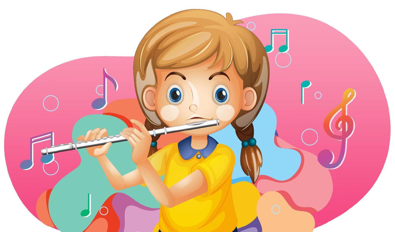 lindo personaje de dibujos animados con instrumento musical vector