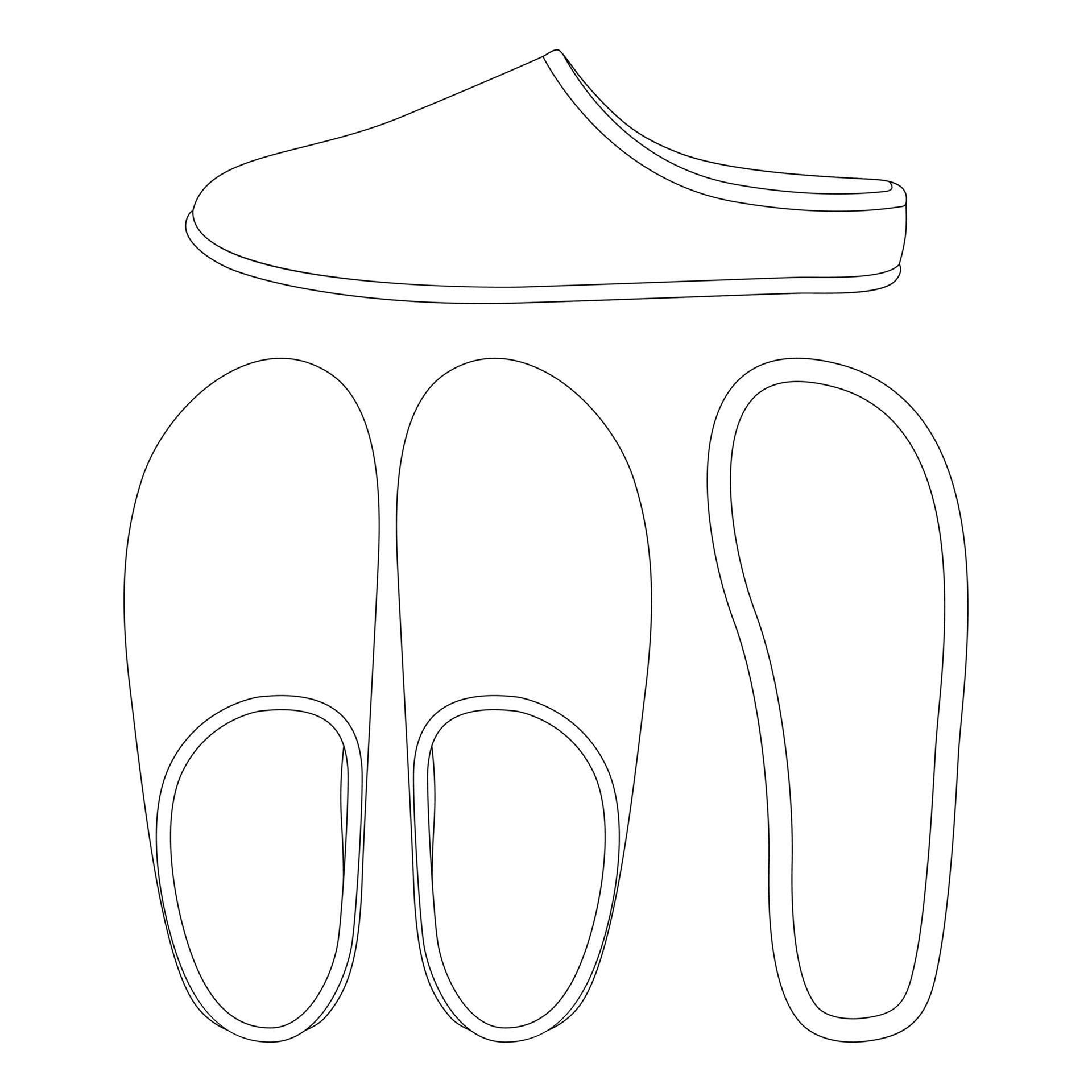 Shoes footwear design fashion flat sketch template
