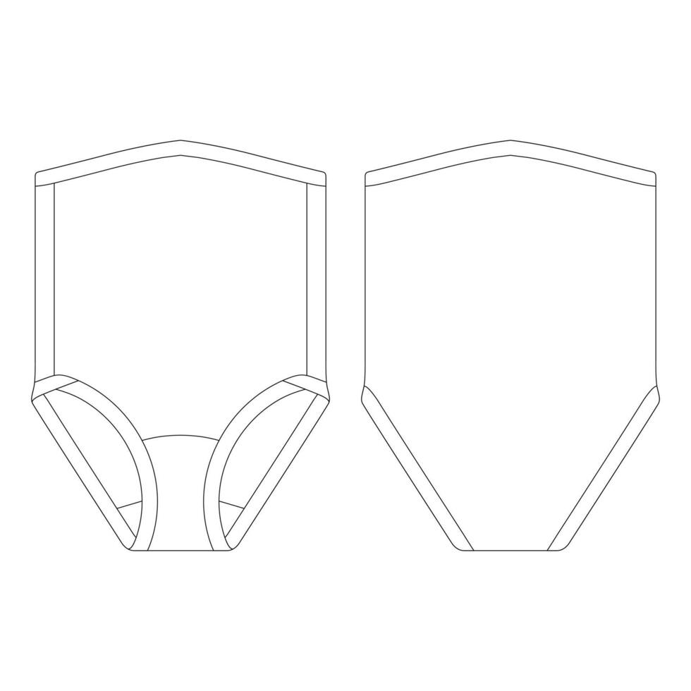 plantilla mujer pantalones cortos de maternidad de gran altura ilustración vectorial diseño plano contorno ropa vector
