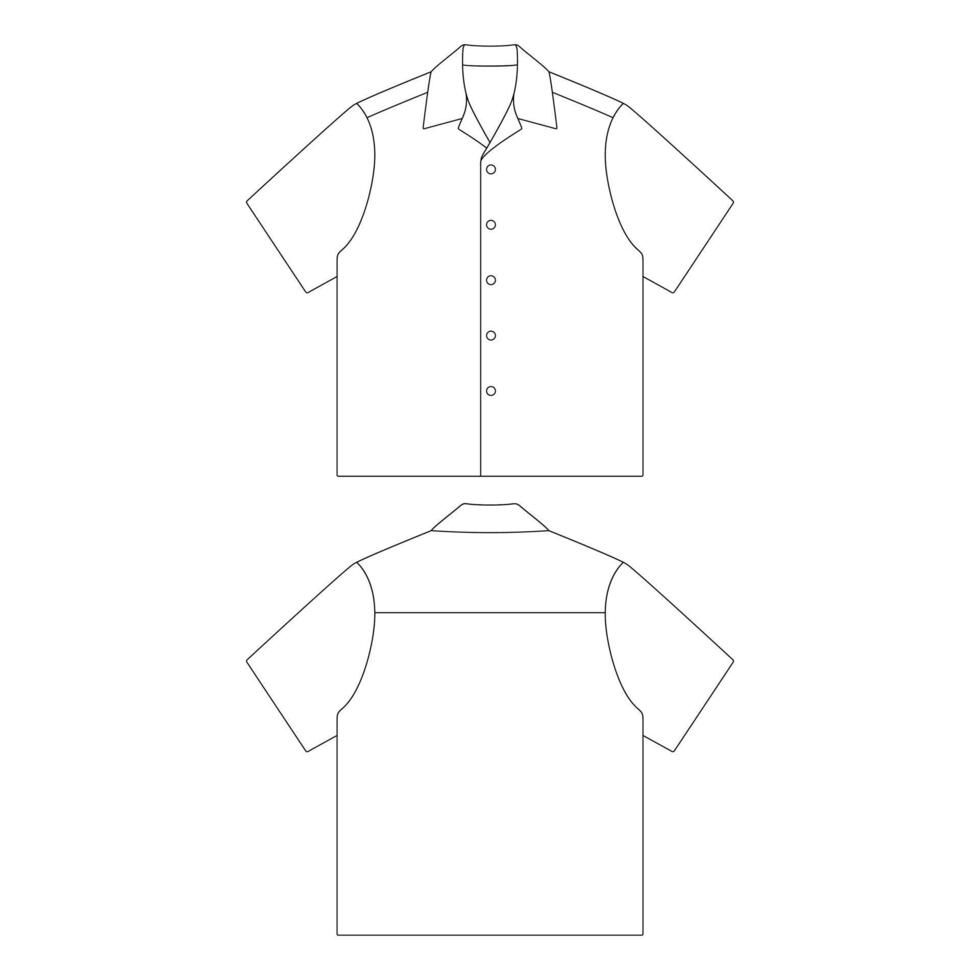 plantilla campamento camisa vector ilustración diseño plano contorno ropa