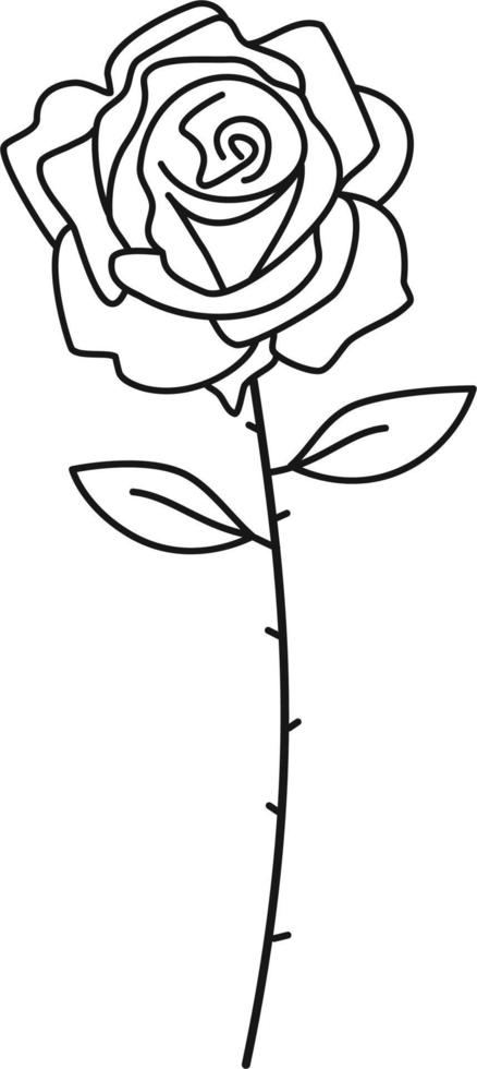 flor rosa dibujada a mano vector