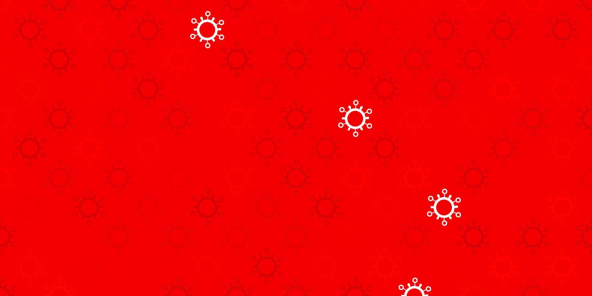 Dark red vector pattern with coronavirus elements.