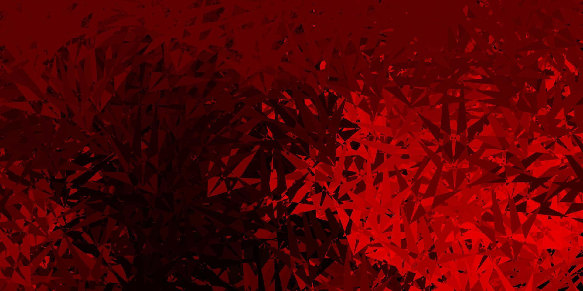 diseño de vector rojo oscuro con formas triangulares.