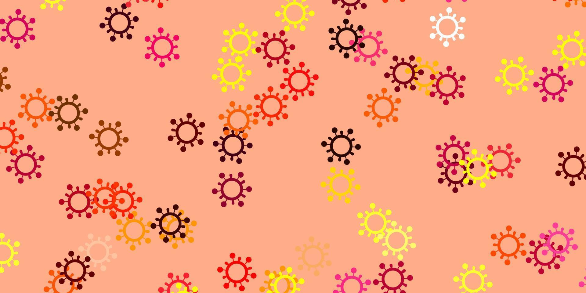 Light pink, yellow vector template with flu signs.