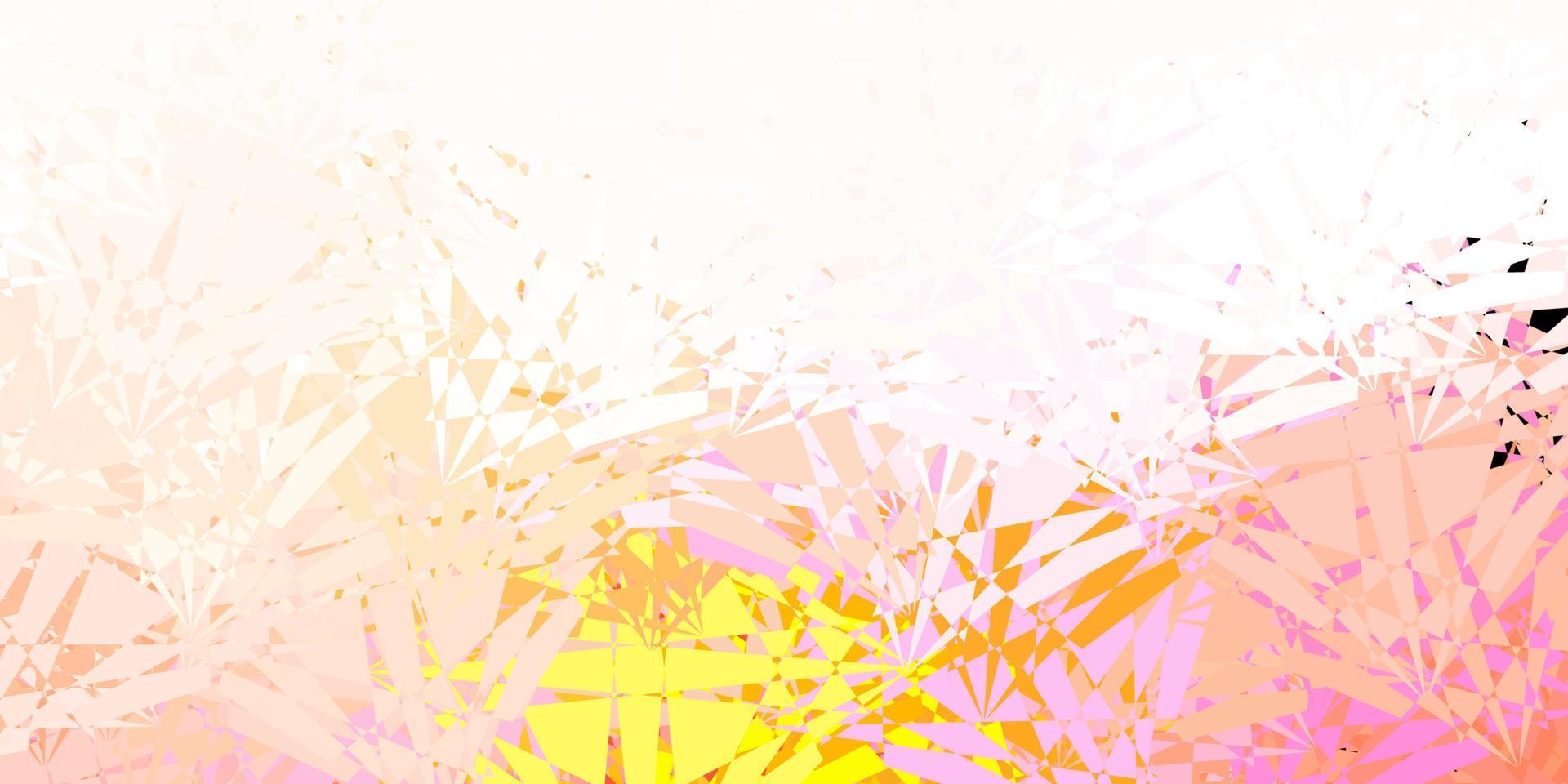 textura de vector de color rosa oscuro, amarillo con triángulos al azar.