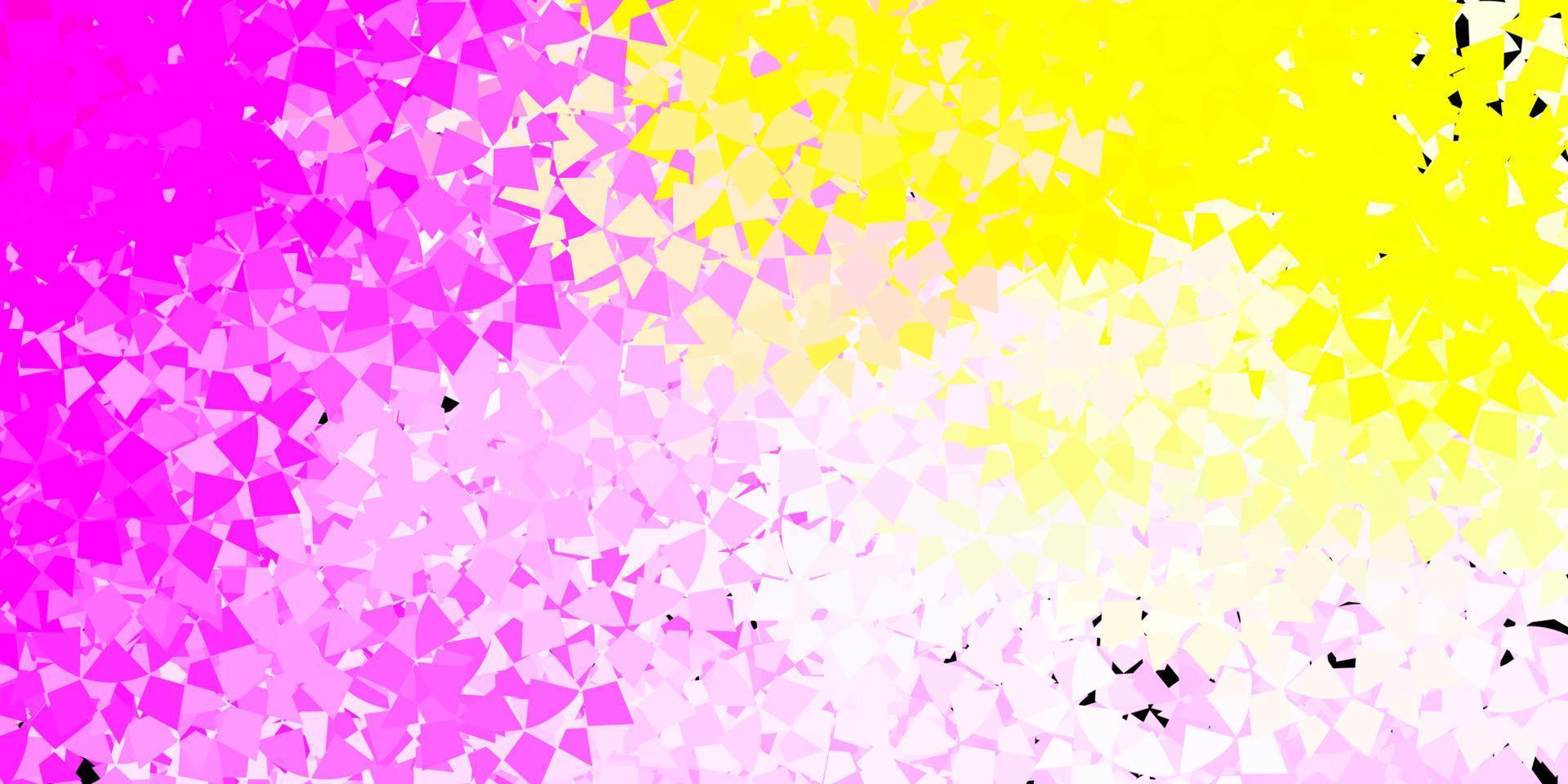 Light pink, yellow vector background with polygonal forms.