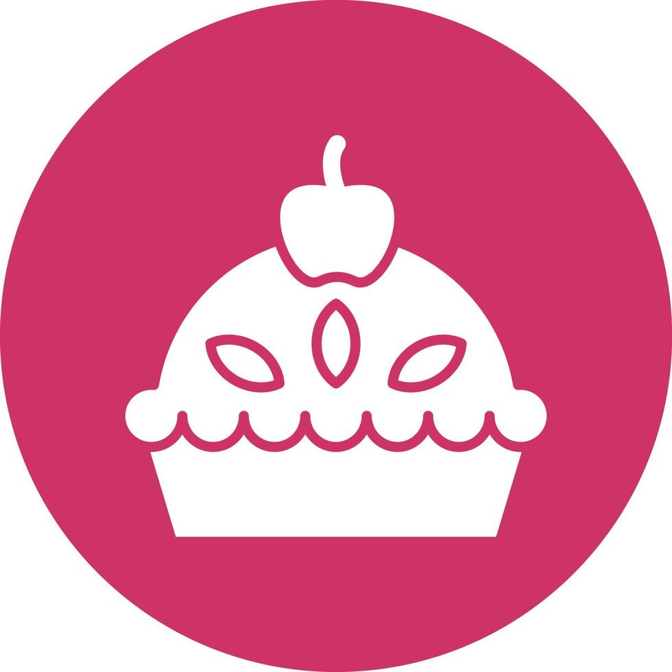 estilo de icono de tarta de manzana vector