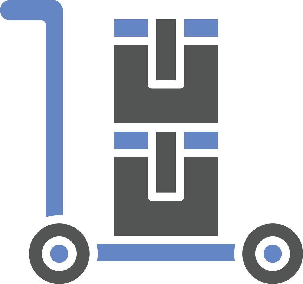 Package Trolley Icon Style vector