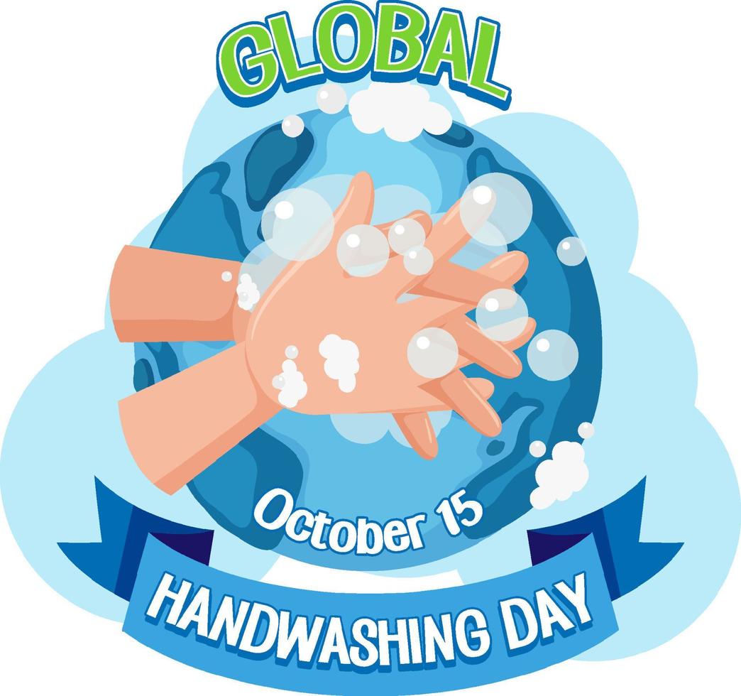 diseño de banner del día mundial del lavado de manos vector
