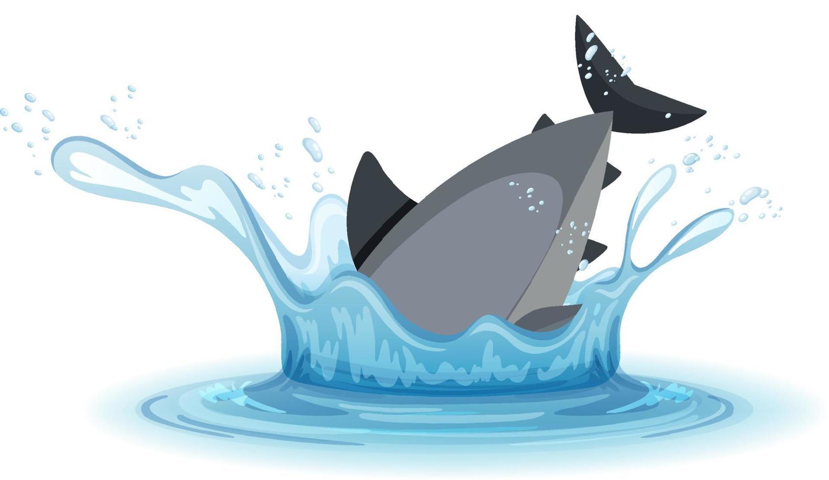 A water splash with fish tail on white background vector