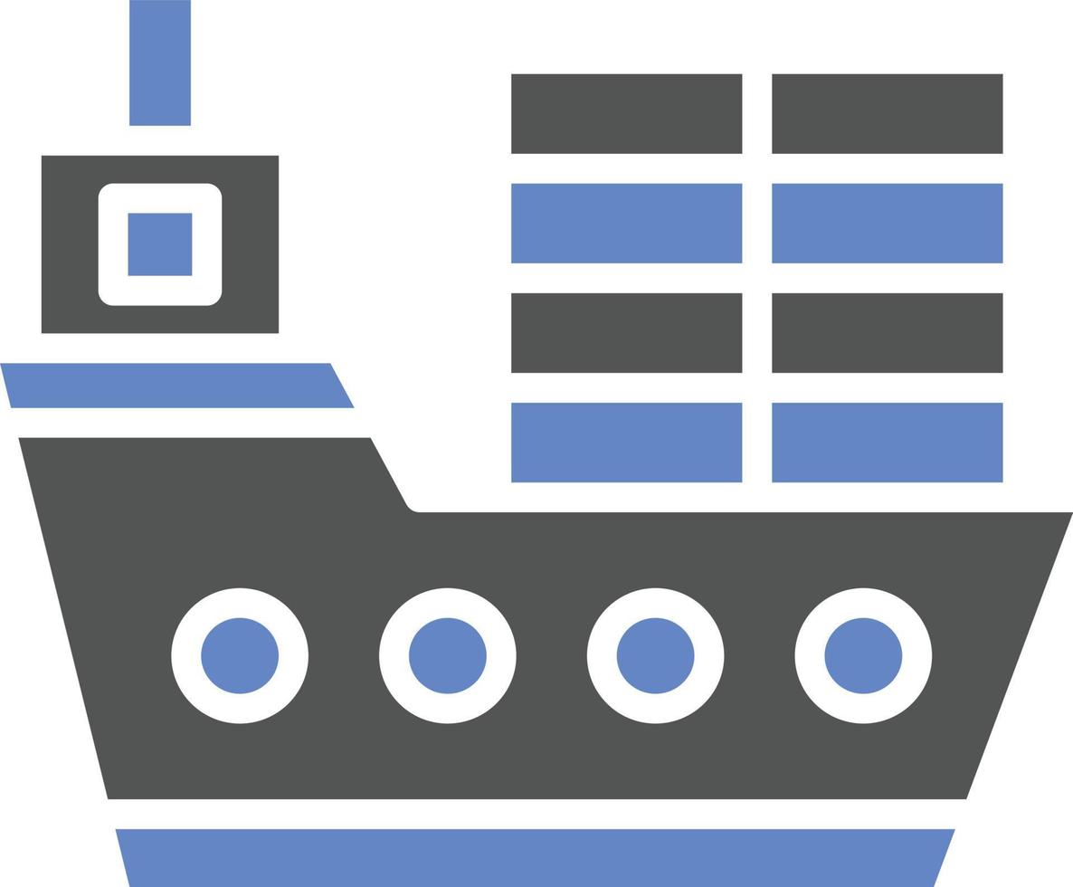 estilo de icono de barco de carga vector