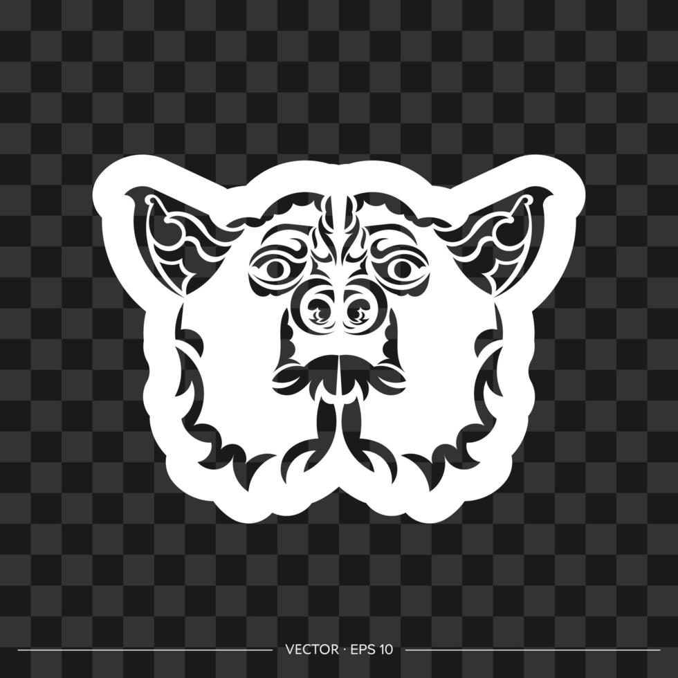 Print dog face for t-shirts. Vector illustration.