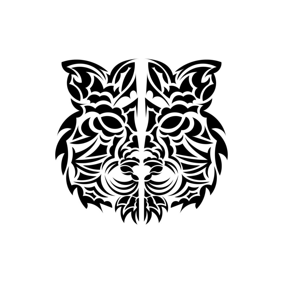 Tiger tattoo in boho style. Isolated. Vector illustration.