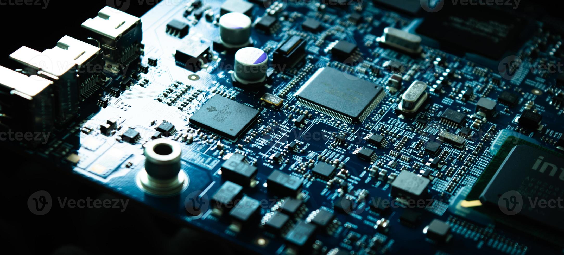 Circuit computer motherboard, Circuit chip board. photo