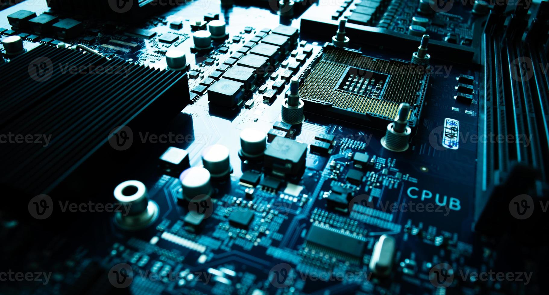 Circuit computer motherboard, Circuit chip board. photo