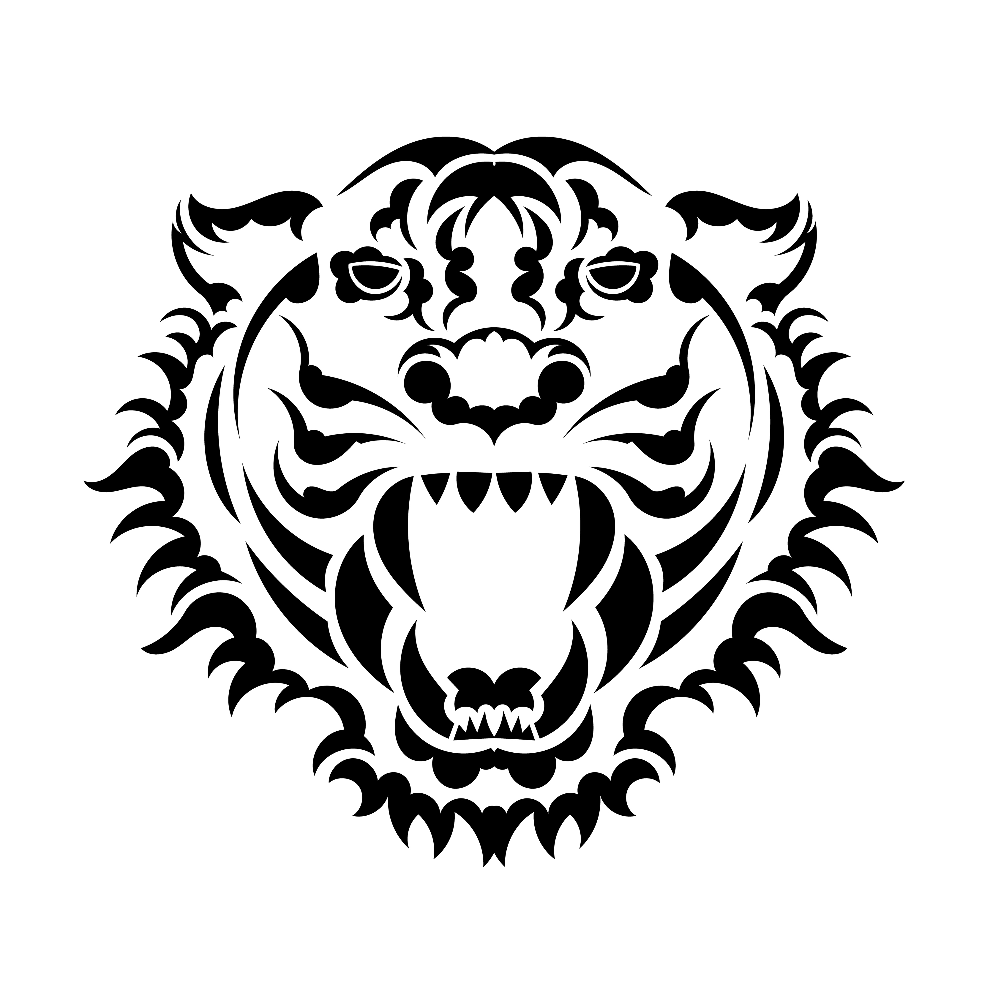 The lion's face is made up of patterns. Tiger tattoo isolated on white  background. Vector 6767433 Vector Art at Vecteezy