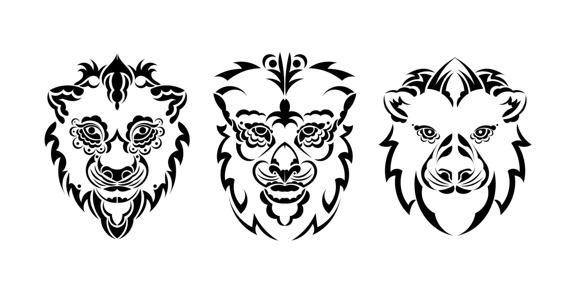 Tribal lion head tattoo design vector