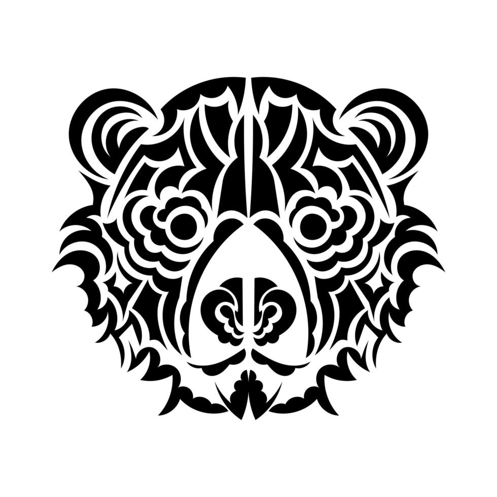 Bear face or Bear head tribal tattoo design vector with white background