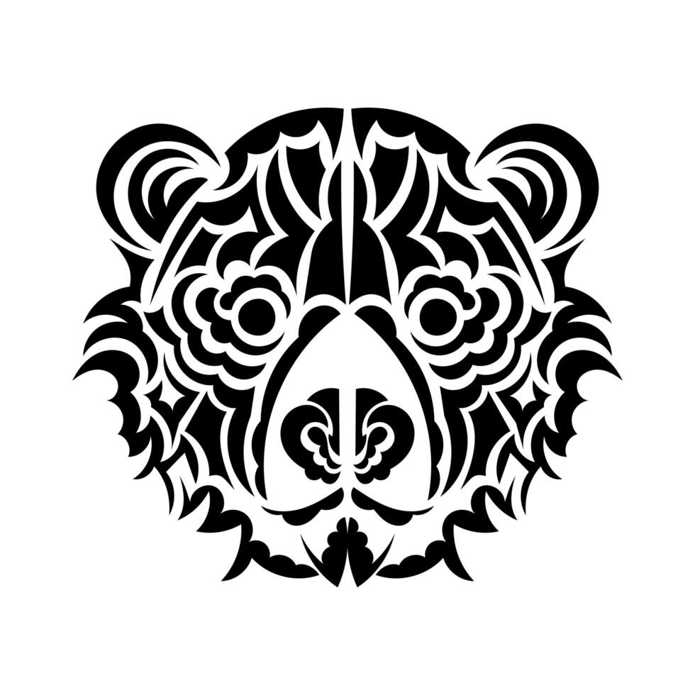 Bear face or Bear head tribal tattoo design vector with white background