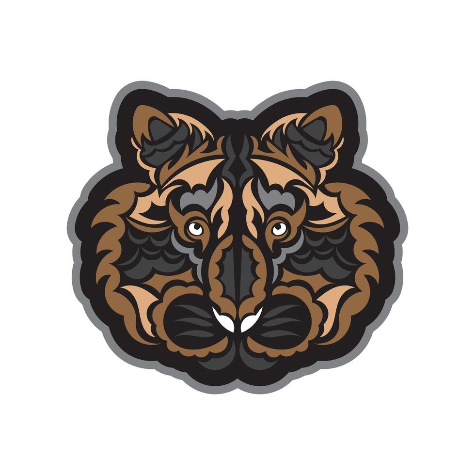 estampado de tigre de color en estilo boho. bueno para la ropa. hecho a mano. ilustración vectorial vector