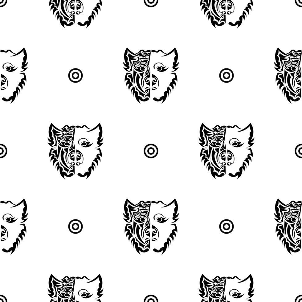 patrón transparente en blanco y negro con la cara de un perro. Bueno para ropa y textiles. ilustración vectorial vector