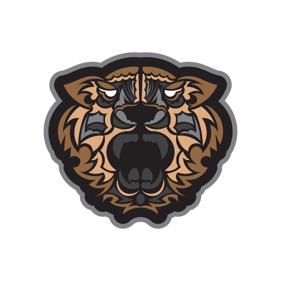Colored Tiger print in boho style. Isolated. Vector