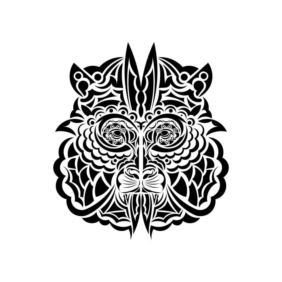 Maori style lion face. Vector