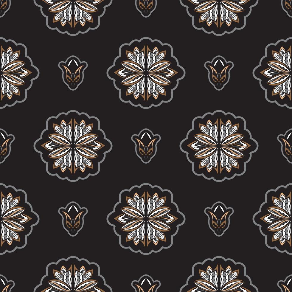 Seamless pattern with lotuses. Expensive and luxurious style. Good for backgrounds, prints, apparel and textiles. Vector illustration.